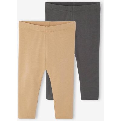 VERTBAUDET Pack de 2 leggings largos para bebé niña ocre VERTBAUDET Pack de 2 leggings largos para bebé niña ocre