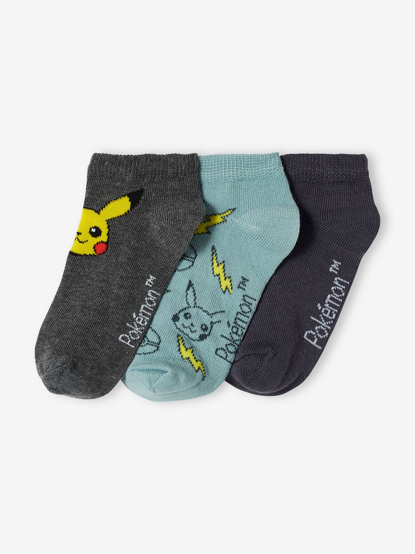 Pack Pokémon® de 3 pares de calcetines cortos verde sauce