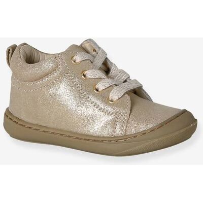 VERTBAUDET Botines con cordones de piel flexible para bebé, primeros pasos amarillo dorado VERTBAUDET Botines con cordones de piel flexible para bebé, primeros pasos amarillo dorado