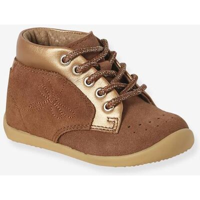 VERTBAUDET Botines de piel blanda con cordones para bebé primeros pasos camello VERTBAUDET Botines de piel blanda con cordones para bebé primeros pasos camello
