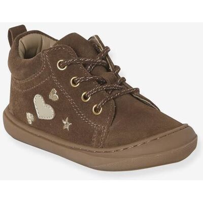 VERTBAUDET Botines con cordones de piel flexible para bebé, primeros pasos marrón VERTBAUDET Botines con cordones de piel flexible para bebé, primeros pasos marrón