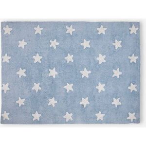 Alfombra de algodón lavable rectangular con estrellas LORENA CANALS azul