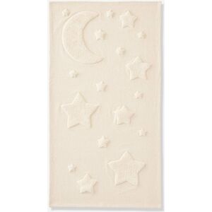 VERTBAUDET Alfombra rectangular con relieve de luna y estrellas Luna beige claro liso con motivos