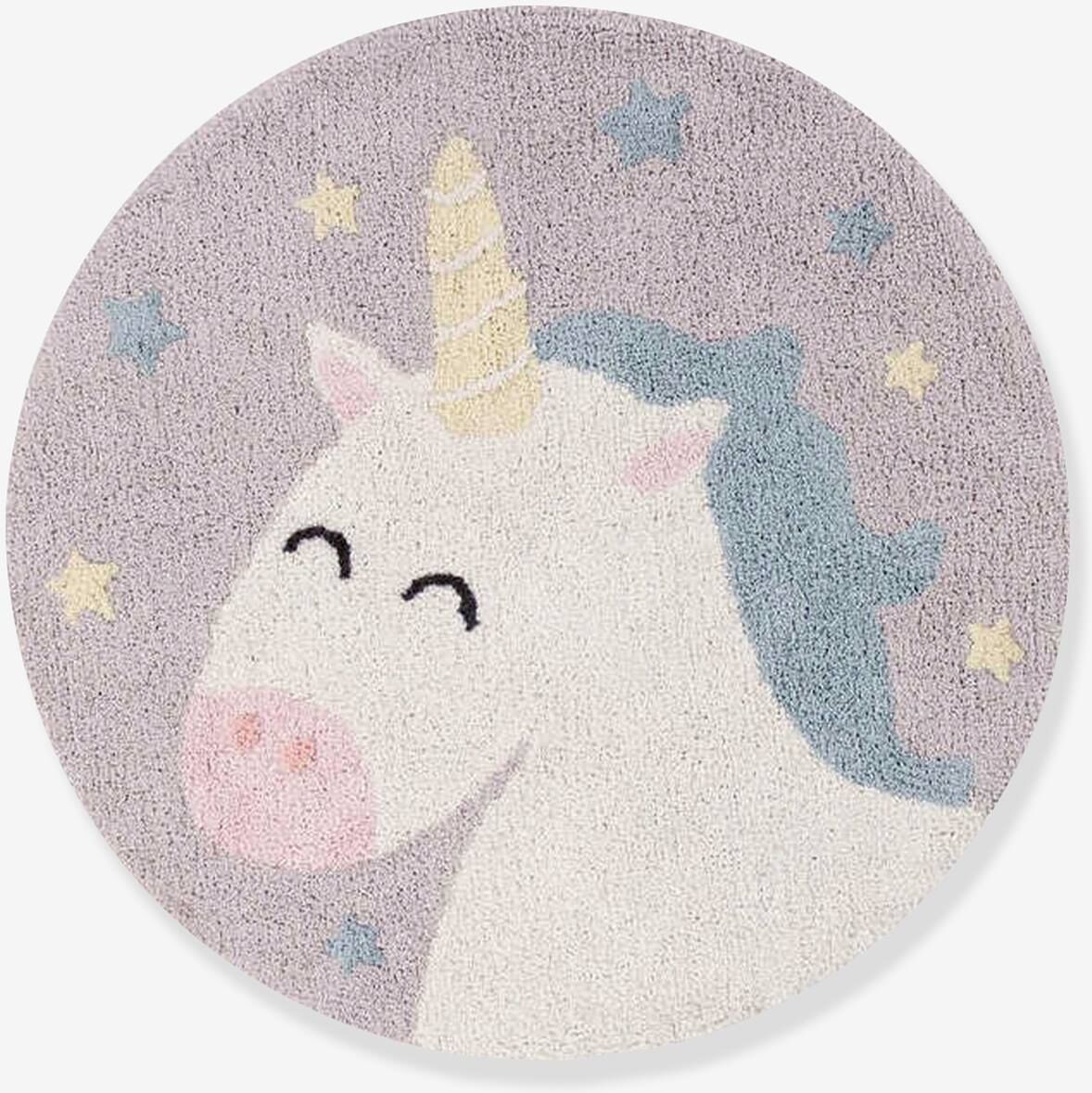 Alfombra de algodón lavable Unicornio Believe in yourself LORENA CANALS gris