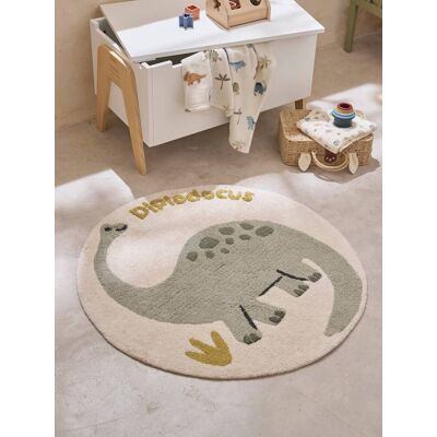 VERTBAUDET Alfombra redonda Dinosaurio Minisaurus verde VERTBAUDET Alfombra redonda Dinosaurio Minisaurus verde