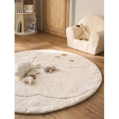 VERTBAUDET Alfombra redonda Nube, para niños beige VERTBAUDET Alfombra redonda Nube, para niños beige