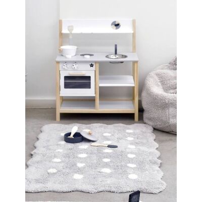 Alfombra de Algodón Mini Biscuit Gris Perla de Lorena Canals - 70x100 cm - Habitación Infantil Alfombra de Algodón Mini Biscuit Gris Perla de Lorena Canals - 70x100 cm - Habitación Infantil