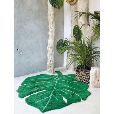 Alfombra de algodón lavable Hoja Monstera LORENA CANALS verde Alfombra de algodón lavable Hoja Monstera LORENA CANALS verde