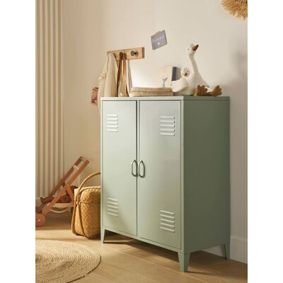 VERTBAUDET Armario bajo de metal con 2 puertas verde VERTBAUDET Armario bajo de metal con 2 puertas verde