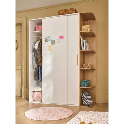 VERTBAUDET Armario de 2 puertas correderas + biblioteca JAPI blanco VERTBAUDET Armario de 2 puertas correderas + biblioteca JAPI blanco