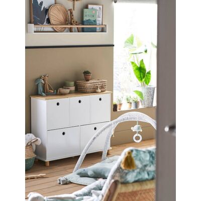 VERTBAUDET Mueble para organización 5 compartimentos Línea Ptilou blanco claro liso VERTBAUDET Mueble para organización 5 compartimentos Línea Ptilou blanco claro liso
