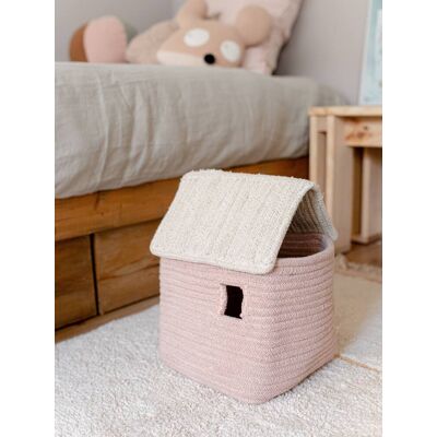 Cesta de almacenamiento en forma de casa de Lorena Canals - Rosa y verde pastel Cesta de almacenamiento en forma de casa de Lorena Canals - Rosa y verde pastel