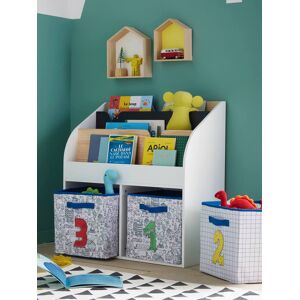 VERTBAUDET Mueble para organización con 2 compartimentos + estantería librería School blanco claro liso
