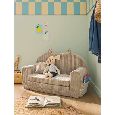VERTBAUDET Sofá de espuma en terciopelo con oso beige VERTBAUDET Sofá de espuma en terciopelo con oso beige