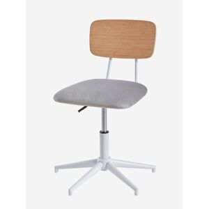 VERTBAUDET Silla de escritorio de metal y madera - Línea School gris