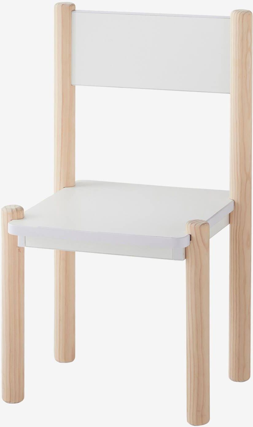 VERTBAUDET Silla especial escuela infantil para mesa de juegos Línea Woody blanco claro bicolor/multicolo