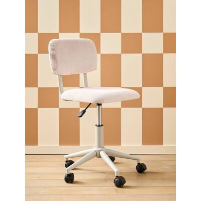 VERTBAUDET Silla de escritorio infantil de pana con ruedas crudo VERTBAUDET Silla de escritorio infantil de pana con ruedas crudo