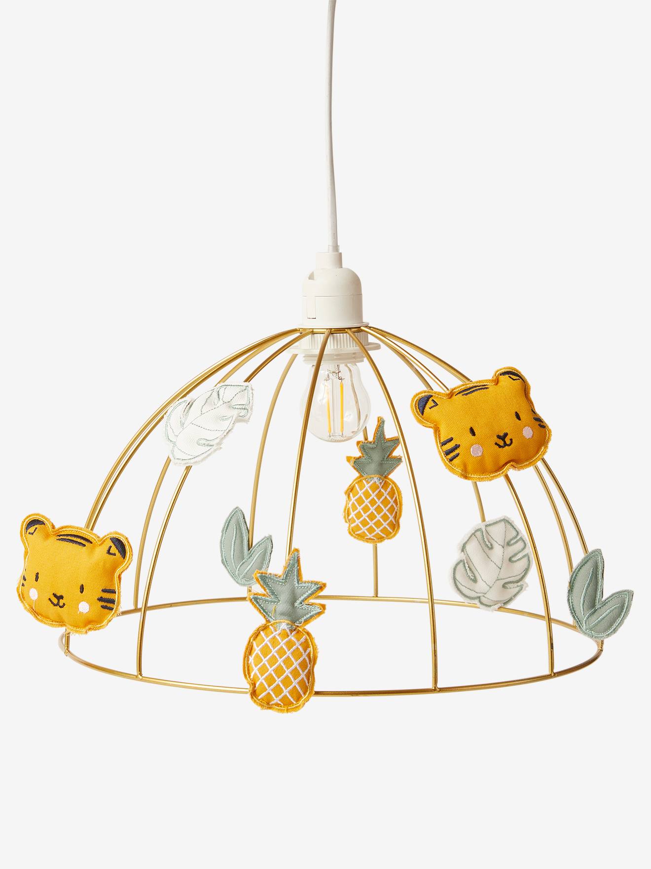 VERTBAUDET Pantalla de lámpara de techo jaula de pájaros Hanói amarillo medio bicolor/multico