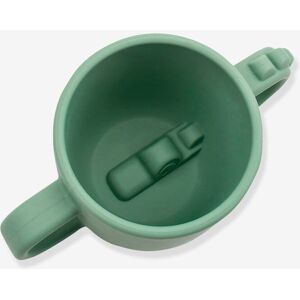 Taza con 2 asas DONE BY DEER Peekaboo Cocodrilo de silicona verde claro liso