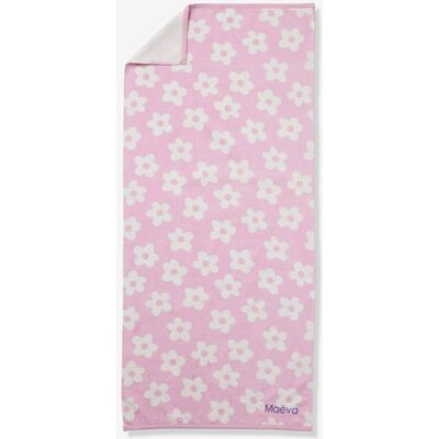 VERTBAUDET Toalla de playa / de baño personalizable, con algodón reciclado malva VERTBAUDET Toalla de playa / de baño personalizable, con algodón reciclado malva