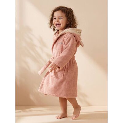 VERTBAUDET Albornoz con dibujo de cierva personalizable para niños arcilla VERTBAUDET Albornoz con dibujo de cierva personalizable para niños arcilla