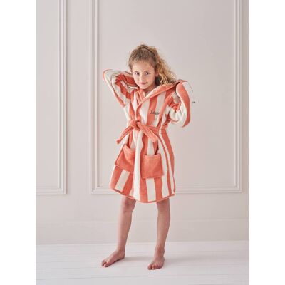VERTBAUDET Albornoz de baño infantil a rayas Tumbona rayas rosa VERTBAUDET Albornoz de baño infantil a rayas Tumbona rayas rosa