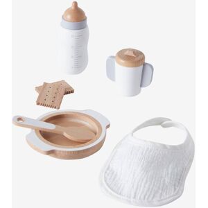 VERTBAUDET Conjunto de accesorios de comida para muñecas de madera FSC® blanco