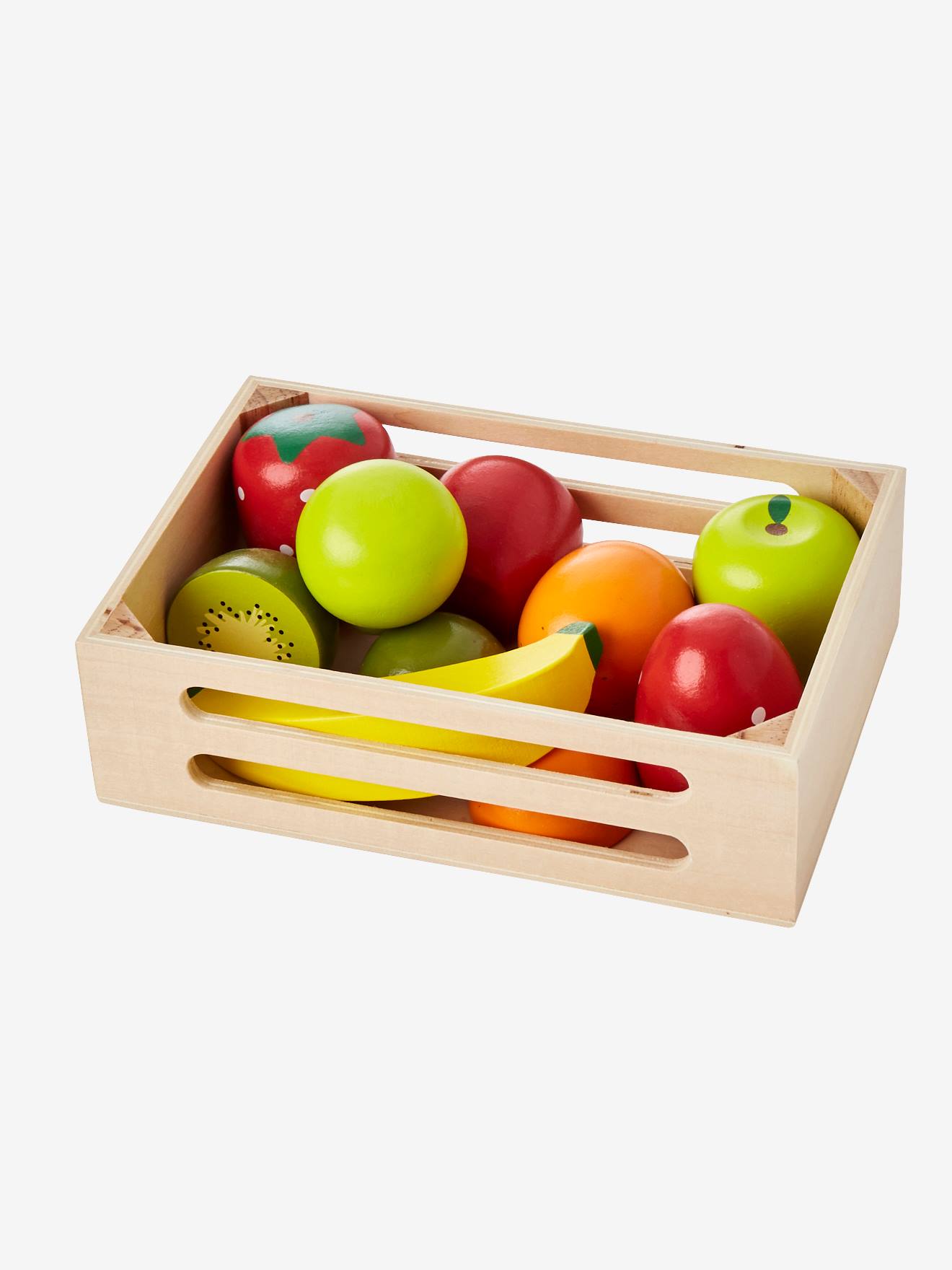 VERTBAUDET Caja de frutas de madera para jugar a las cocinitas multicolor