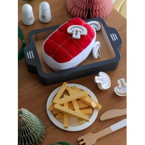 VERTBAUDET Asado y accesorios de fieltro y madera FSC® rojo VERTBAUDET Asado y accesorios de fieltro y madera FSC® rojo