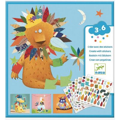 Djeco Crea Animales Pegatinas 400pcs - Kit de Manualidades Djeco Crea Animales Pegatinas 400pcs - Kit de Manualidades