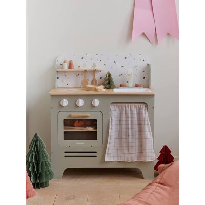 VERTBAUDET Cocina de madera con accesorios de madera FSC® certificada verde sauce VERTBAUDET Cocina de madera con accesorios de madera FSC® certificada verde sauce