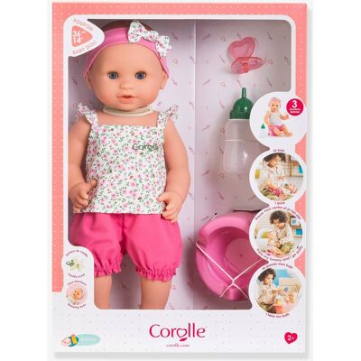 COROLLE Muñeca bebé Emma hace pipí con flores rosa COROLLE Muñeca bebé Emma hace pipí con flores rosa