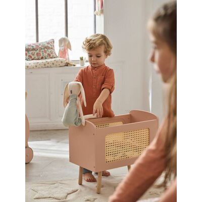 VERTBAUDET Cama de muñecas de madera y rejilla Adèle multicolor VERTBAUDET Cama de muñecas de madera y rejilla Adèle multicolor
