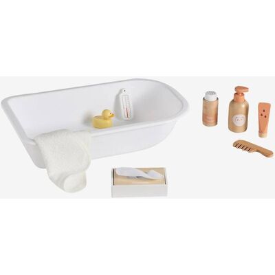 VERTBAUDET Set de accesorios de baño para muñeco de madera FSC® blanco VERTBAUDET Set de accesorios de baño para muñeco de madera FSC® blanco