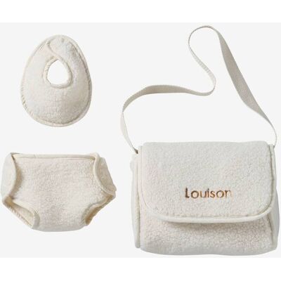 VERTBAUDET Bolso cambiador para muñeca premium + pañal + babero crudo VERTBAUDET Bolso cambiador para muñeca premium + pañal + babero crudo