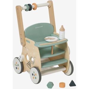 VERTBAUDET Carrito andador con silla para muñeca de madera FSC® verde