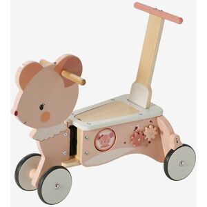 VERTBAUDET Correpasillos y carrito andador 2 en 1, Tanzania, de madera FSC® rosa