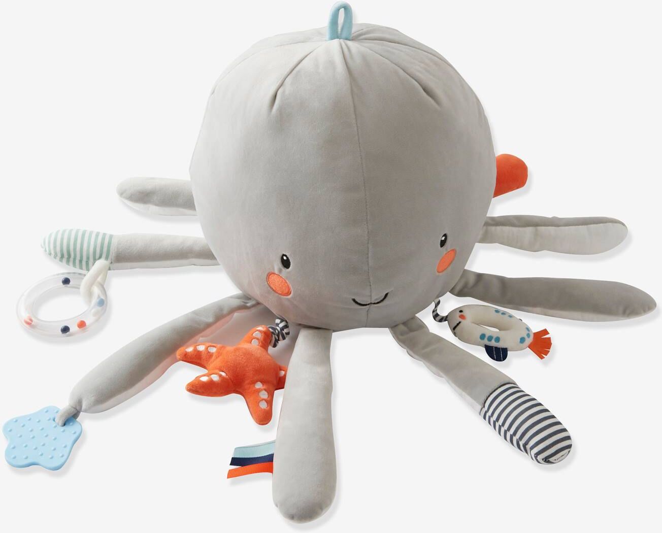 VERTBAUDET Peluche de actividades Pulpo gigante gris