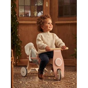 VERTBAUDET Correpasillos + silla para muñecas de madera FSC® beige medio liso con motivos