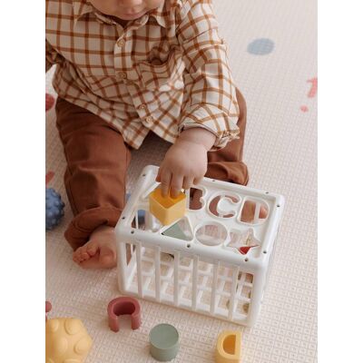 VERTBAUDET Caja de formas con elásticos blanco VERTBAUDET Caja de formas con elásticos blanco