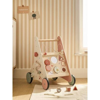VERTBAUDET Carrito de paseo con frenos GREEN FOREST de madera FSC® rojo VERTBAUDET Carrito de paseo con frenos GREEN FOREST de madera FSC® rojo