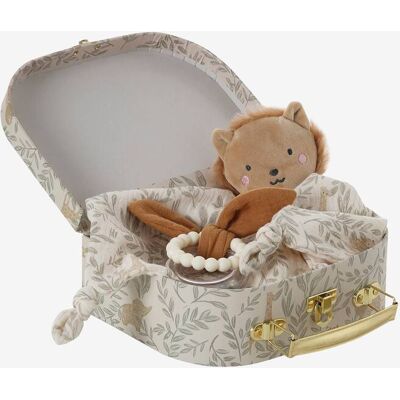 Conjunto bebé VERTBAUDET - Doudou de algodón orgánico, sonajero y maleta Conjunto bebé VERTBAUDET - Doudou de algodón orgánico, sonajero y maleta