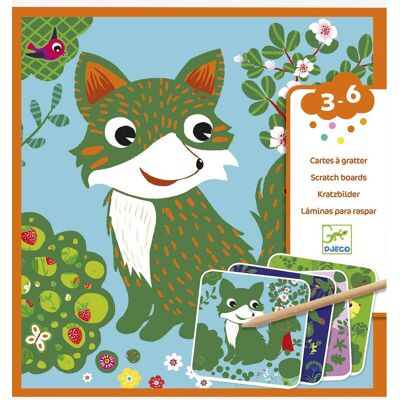 Tarjetas para raspar «Pequeños animalitos» DJECO rojo Tarjetas para raspar «Pequeños animalitos» DJECO rojo