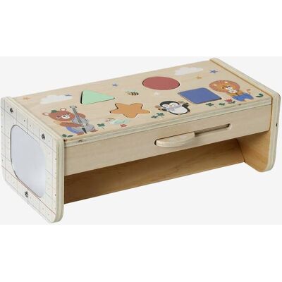 VERTBAUDET Caja con formas 2 en 1 de madera FSC® LOS ANIMALES FELICES amarillo VERTBAUDET Caja con formas 2 en 1 de madera FSC® LOS ANIMALES FELICES amarillo