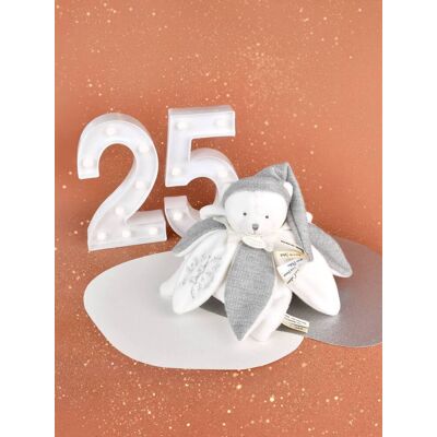 Doudou 25 aniversario – OSO PLATEADO - Muñeco con suejta-chupete DOUDOU & COMPAGNIE plata Doudou 25 aniversario – OSO PLATEADO - Muñeco con suejta-chupete DOUDOU & COMPAGNIE plata