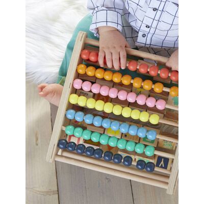 VERTBAUDET Ábaco de aprendizaje, de madera multicolor VERTBAUDET Ábaco de aprendizaje, de madera multicolor