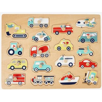VERTBAUDET Puzzle de vehículos de madera FSC® multicolor VERTBAUDET Puzzle de vehículos de madera FSC® multicolor