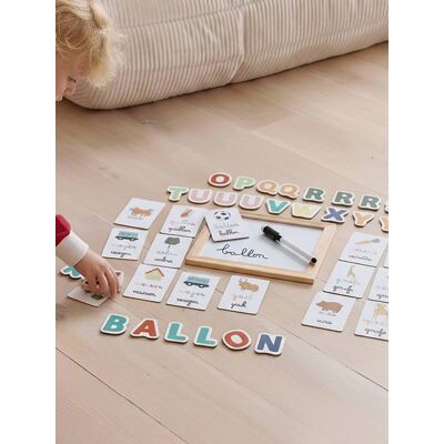 VERTBAUDET Pizarra de aprendizaje de las letras en madera FSC® blanco VERTBAUDET Pizarra de aprendizaje de las letras en madera FSC® blanco