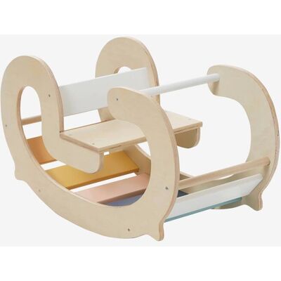 VERTBAUDET Balancín de interior, de madera FSC® beige medio liso con motivos VERTBAUDET Balancín de interior, de madera FSC® beige medio liso con motivos