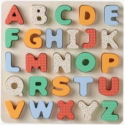 VERTBAUDET Puzzle con letras para encajar, de madera rojo VERTBAUDET Puzzle con letras para encajar, de madera rojo